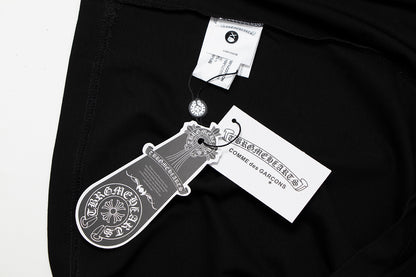 T-shirt à manches courtes en denim épissé Chrome Hearts Cross Metal TB14