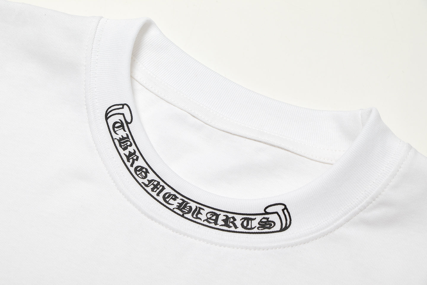 T-shirt à manches courtes en denim épissé Chrome Hearts Cross Metal TB14