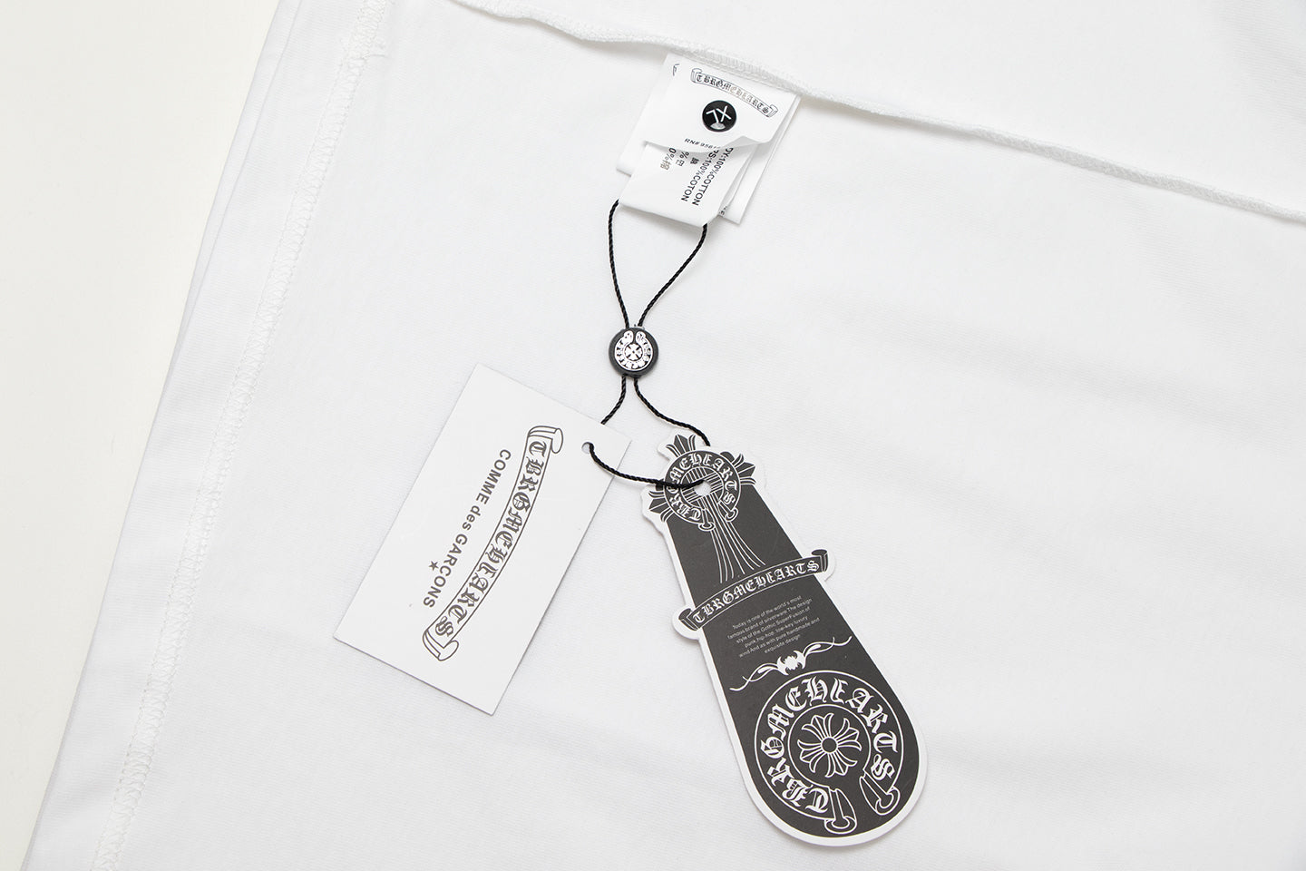 T-shirt à manches courtes en denim épissé Chrome Hearts Cross Metal TB14
