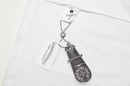 T-shirt à manches courtes en denim épissé Chrome Hearts Cross Metal TB14