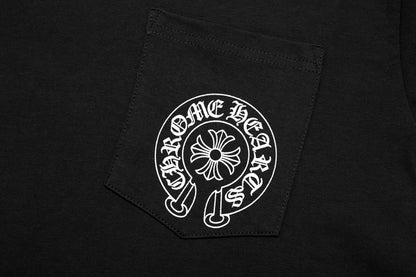 T-shirt Chrome Hearts Horse Shoe Logo avec poche K6013