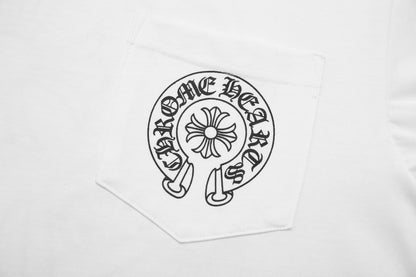 T-shirt Chrome Hearts Horse Shoe Logo avec poche K6013