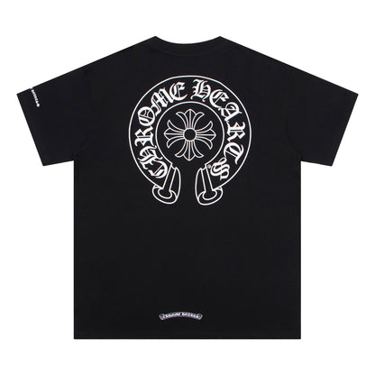 T-shirt Chrome Hearts Horse Shoe Logo avec poche K6013
