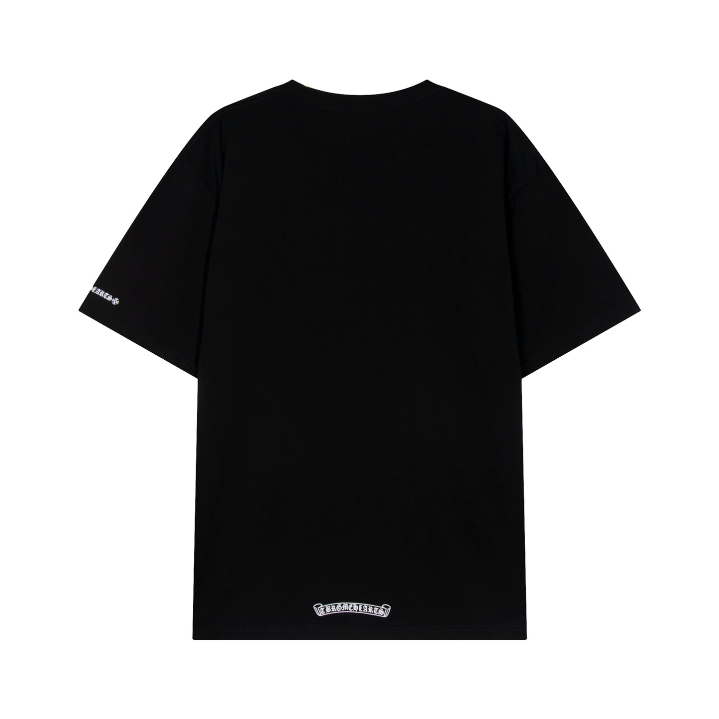 T-shirt Chrome Hearts à lettres imprimées sanskrit sur la poche et le col TB02