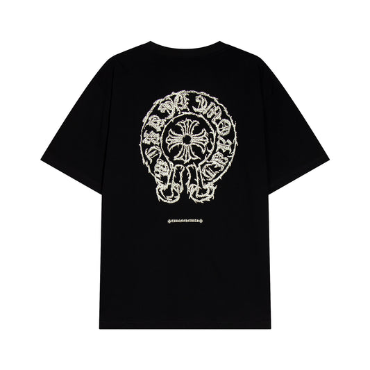 Chrome Hearts Sanskrit Horseshoe Cross T-shirt TB36