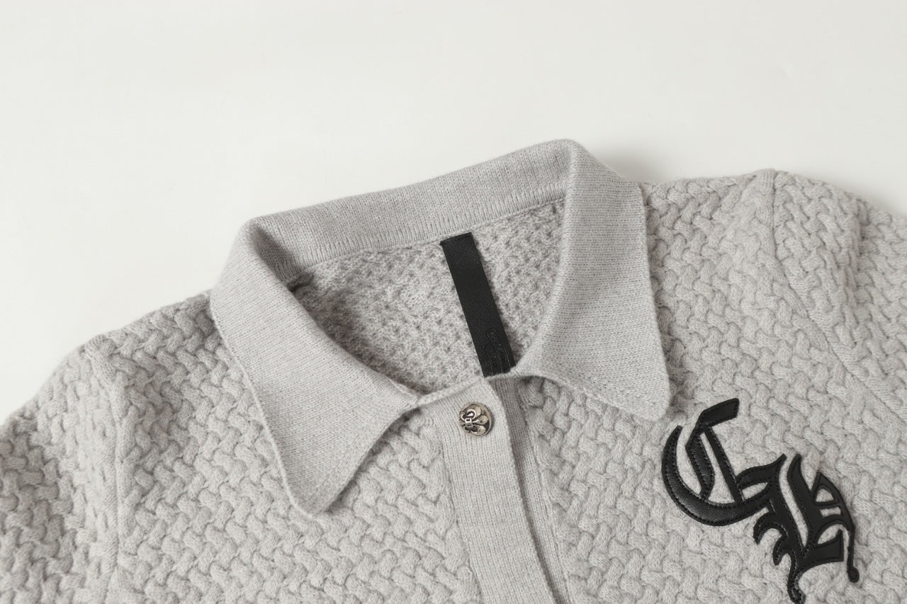 Gilet cardigan en maille Chrome Hearts croix gothique - Veste streetwear noire grise 904