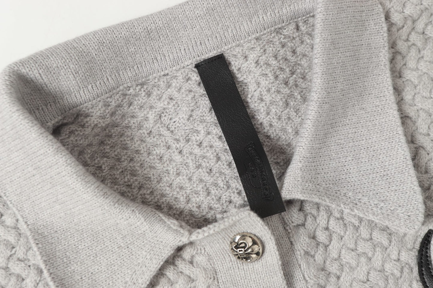 Gilet cardigan en maille Chrome Hearts croix gothique - Veste streetwear noire grise 904