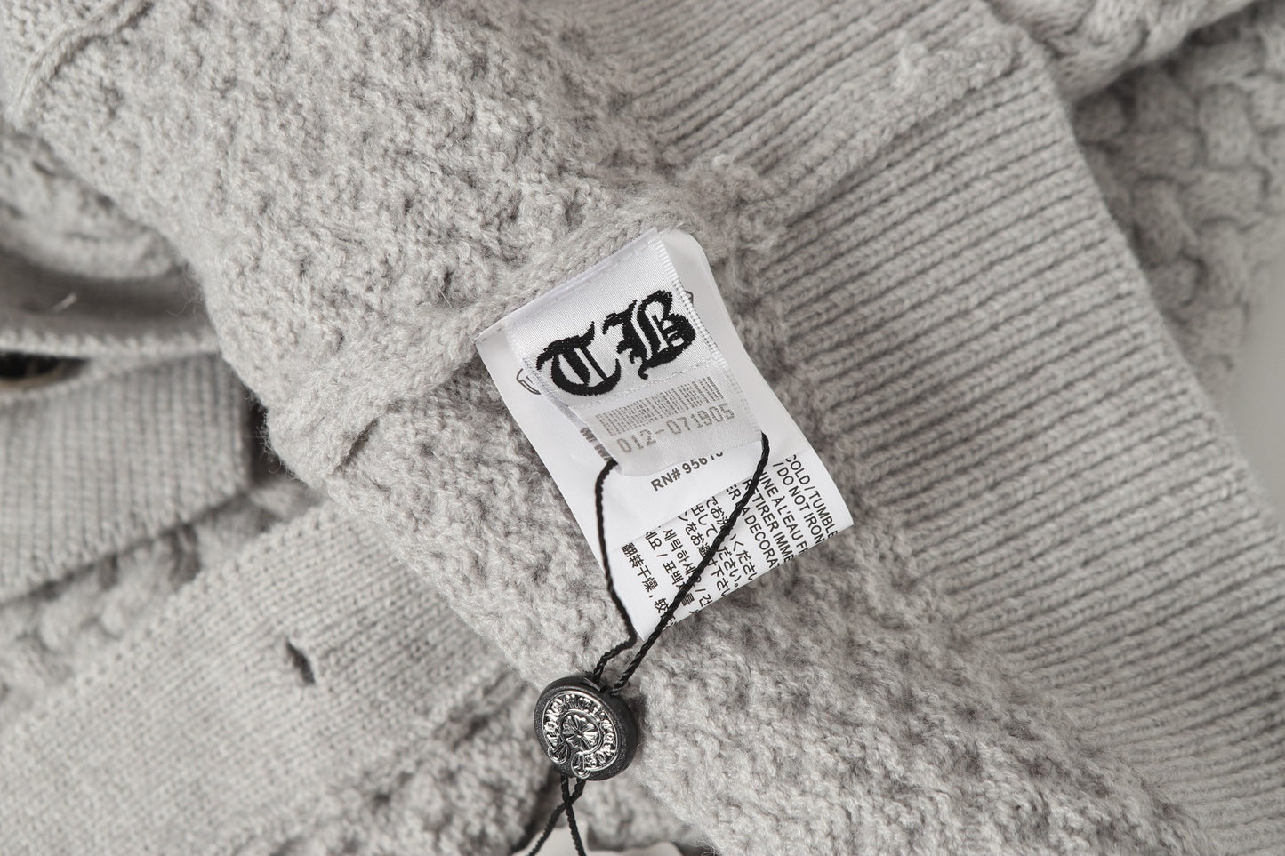 Gilet cardigan en maille Chrome Hearts croix gothique - Veste streetwear noire grise 904