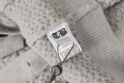 Gilet cardigan en maille Chrome Hearts croix gothique - Veste streetwear noire grise 904