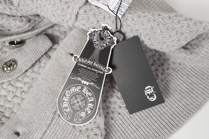 Gilet cardigan en maille Chrome Hearts croix gothique - Veste streetwear noire grise 904