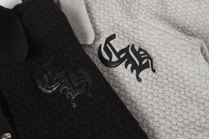 Gilet cardigan en maille Chrome Hearts croix gothique - Veste streetwear noire grise 904