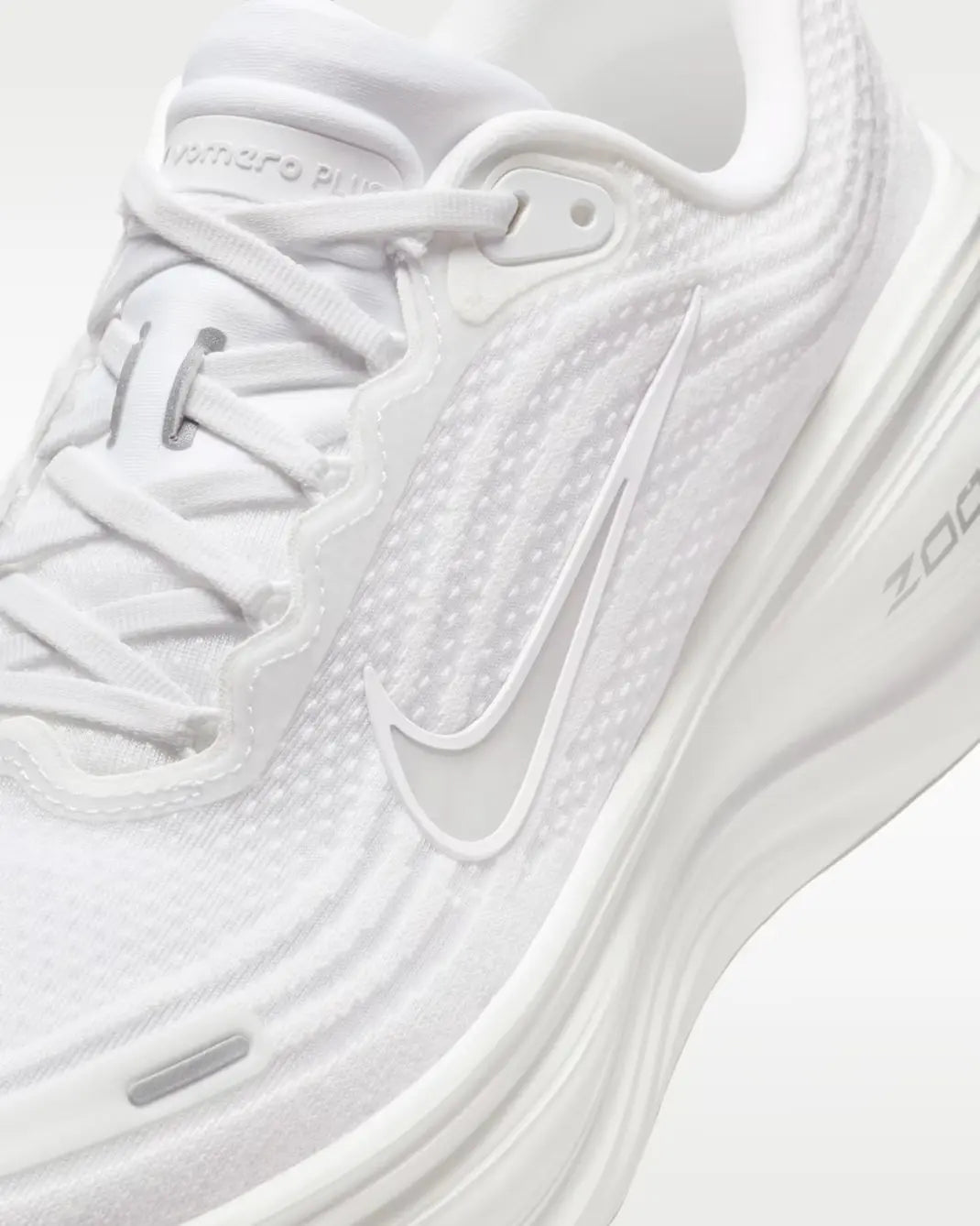 Nike Vomero Plus Road Running Shoes - White / Metallic Silver