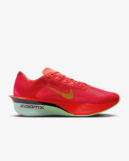 Nike Vaporfly 4 Road Racing Shoes - Bright Crimson / Lime Blast