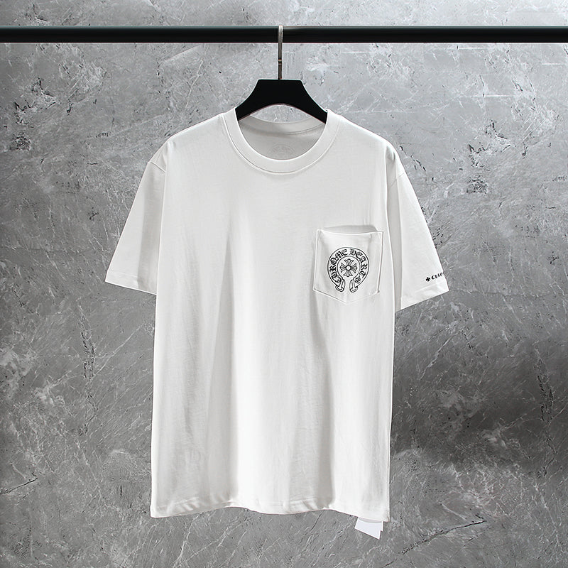 T-shirt Chrome Hearts Horse Shoe Logo avec poche K6013