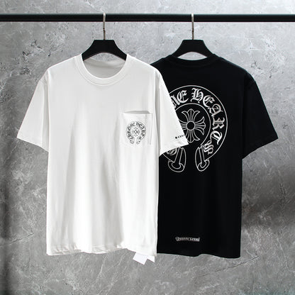T-shirt Chrome Hearts Horse Shoe Logo avec poche K6013