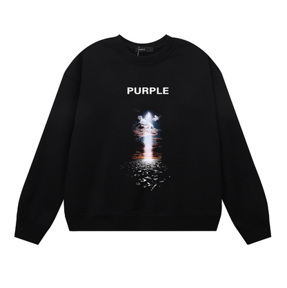 Sweat-shirt homme à manches longues violet 1139