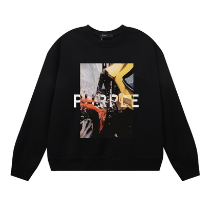Sweat-shirt homme à manches longues violet 1123