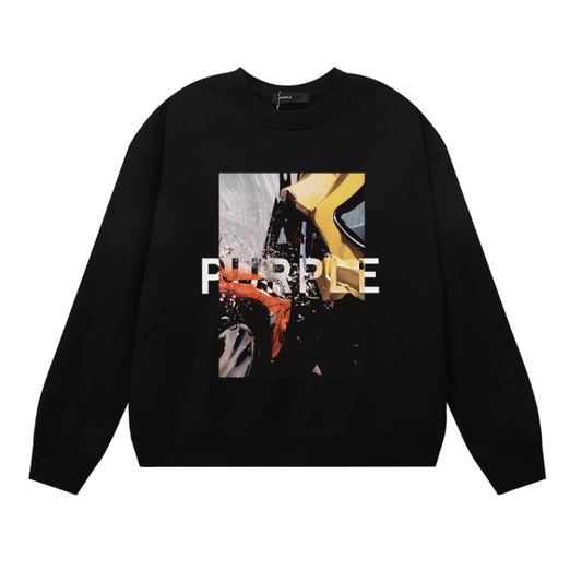 Sweat-shirt homme à manches longues violet 1123