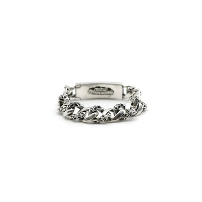 Bracelet cubain Chrome Hearts en argent avec maillons croisés