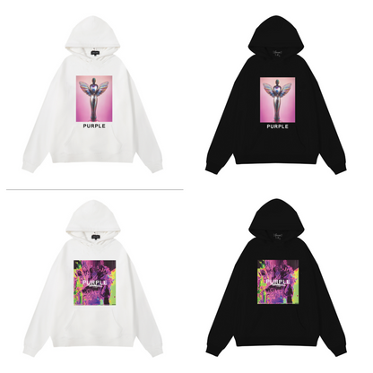 Nouveau sweat à capuche violet 1980