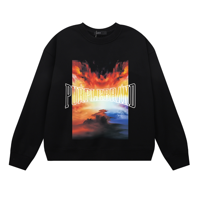 Sweat-shirt homme à manches longues violet 1149