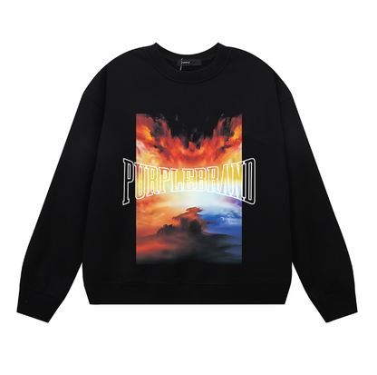 Sweat-shirt homme à manches longues violet 1149