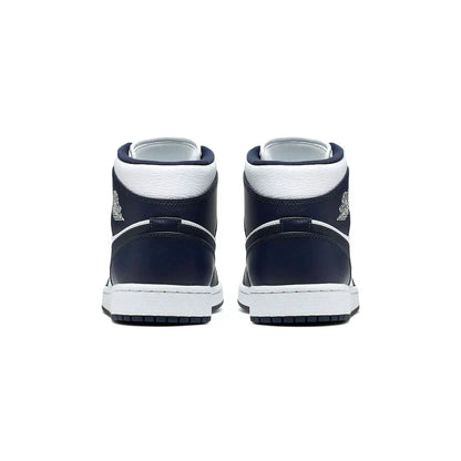 Air Jordan 1 Mid 'White Metallic Gold Obsidian'