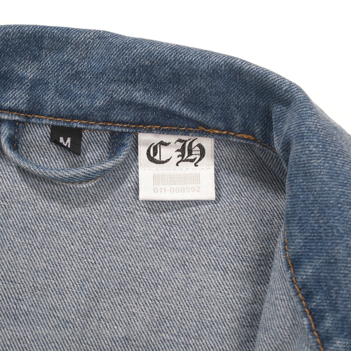 Veste en jean Chrome Hearts Patchwork - Veste de rue gothique bleue vintage 0789