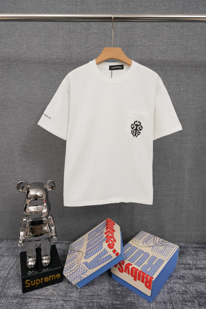 T-shirt côtelé à manches courtes personnalisé Chrome Hearts KT32