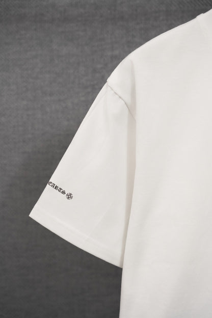 T-shirt côtelé à manches courtes personnalisé Chrome Hearts KT32