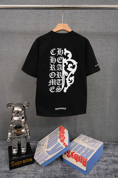 T-shirt côtelé à manches courtes personnalisé Chrome Hearts KT32
