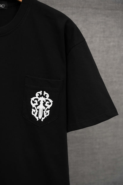 T-shirt côtelé à manches courtes personnalisé Chrome Hearts KT32