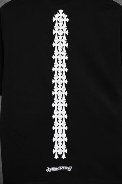 T-shirt à manches courtes côtelé personnalisé Chrome Hearts KT33