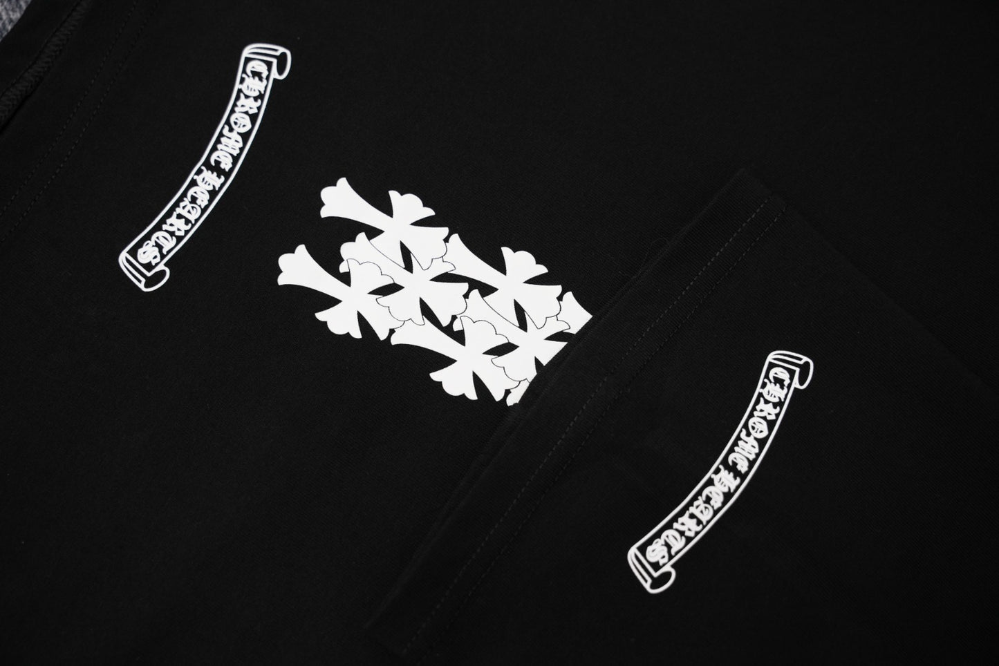 T-shirt à manches courtes côtelé personnalisé Chrome Hearts KT33
