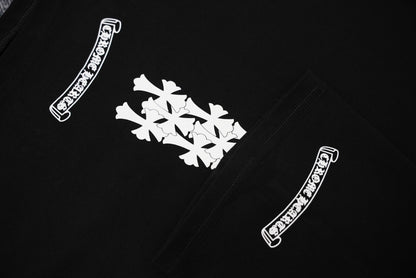 T-shirt à manches courtes côtelé personnalisé Chrome Hearts KT33
