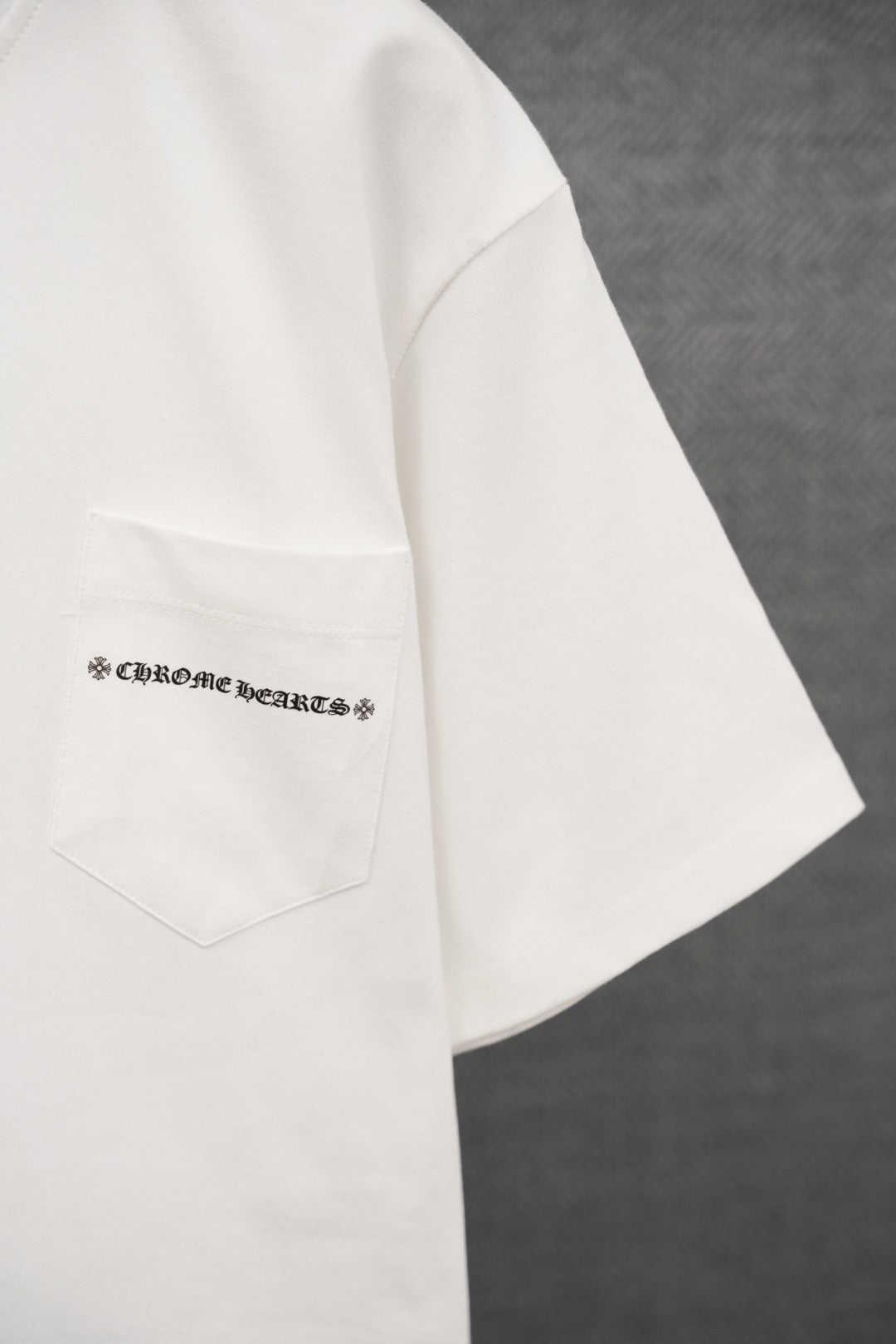 T-shirt à manches courtes côtelé personnalisé Chrome Hearts KT33