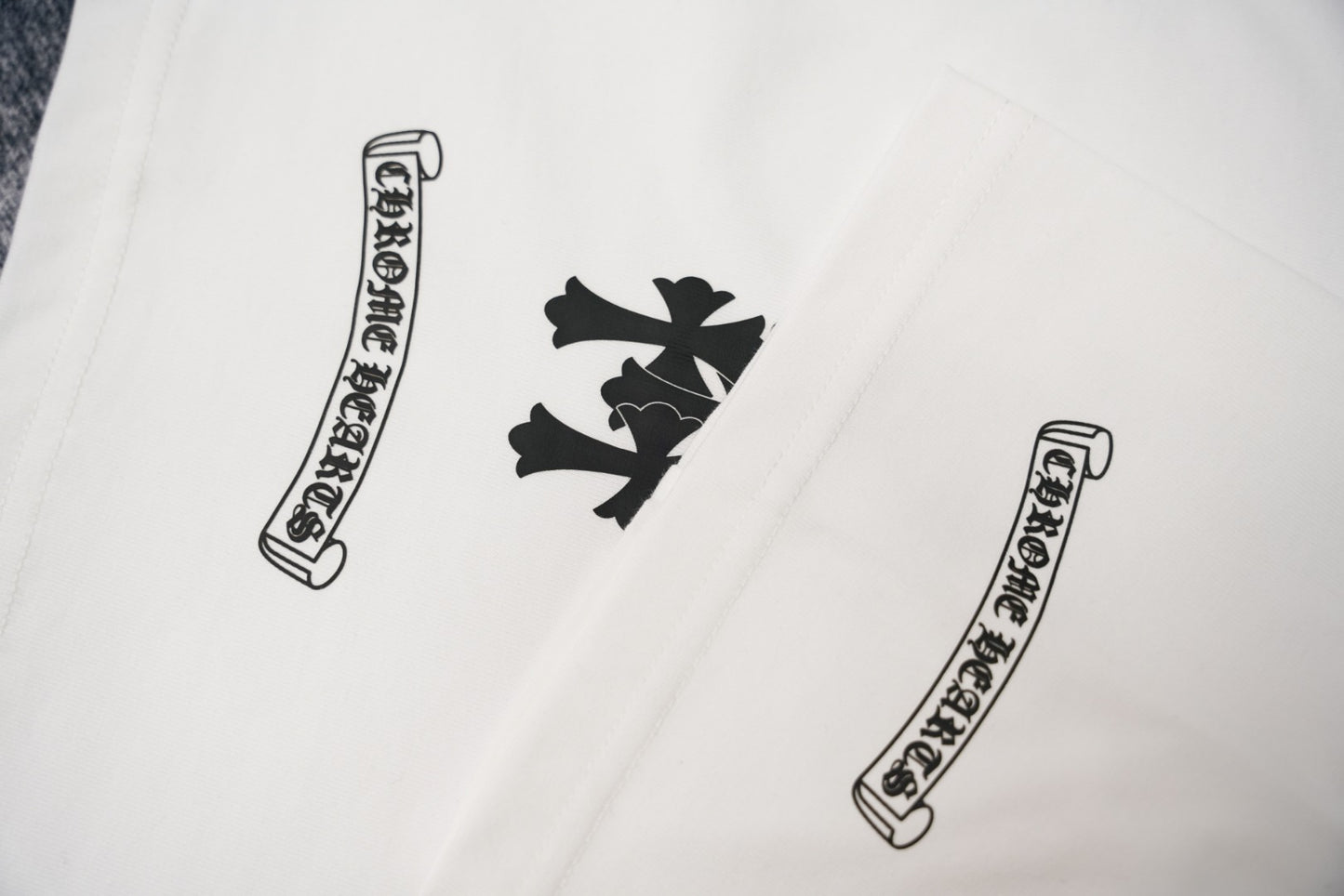 T-shirt à manches courtes côtelé personnalisé Chrome Hearts KT33
