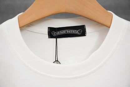 T-shirt à manches courtes côtelé personnalisé Chrome Hearts KT33