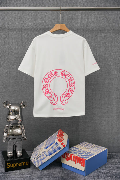 T-shirt à manches courtes Chrome Hearts imprimé lettres sanskrites KT36