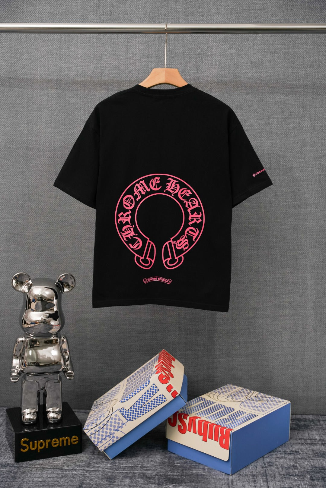 T-shirt à manches courtes Chrome Hearts imprimé lettres sanskrites KT36